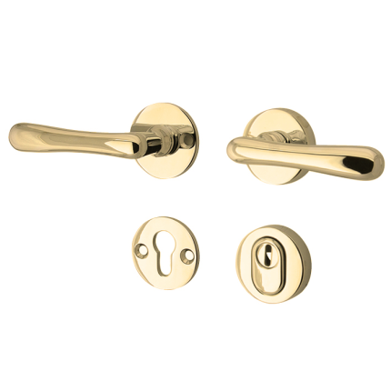 Mi Satori SKG kruk/kruk op rozet - Linea messing ongelakt links