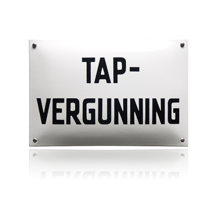 NH-23 emaille naambord 'Tapvergunning'