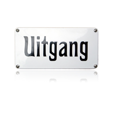 NH-70 emaille naambord 'Uitgang'