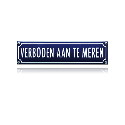 NH-91 emaille verbodsbord 'Verboden aan te meren'