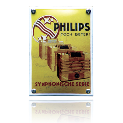 NK-47-PH emaille reclamebord 'Philips geel'