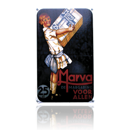 NO-10-MA emaille reclamebord 'Marva'