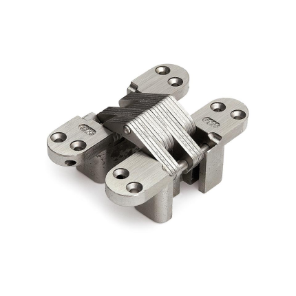 Onzichtbaar scharnier SOSS ronde hoek nikkel 117,5x28,6 mm, zware toepassing