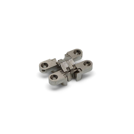 Onzichtbaar scharnier SOSS ronde hoek nikkel 43x9,6 mm, lichte toepassing