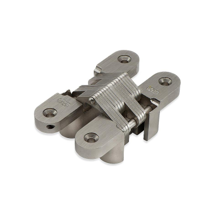 Onzichtbaar scharnier SOSS ronde hoek nikkel 95,3x19 mm, zware toepassing
