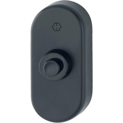 Ovale zwarte beldrukker 72x33x12 mm