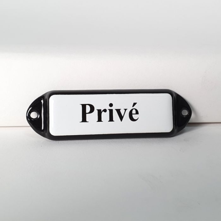 'Privé' deurbordje emaille model oor