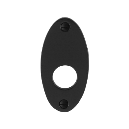 Rozet GPF6100.03L/R 82x40x4mm smeedijzer zwart links-/rechtsdraaiend