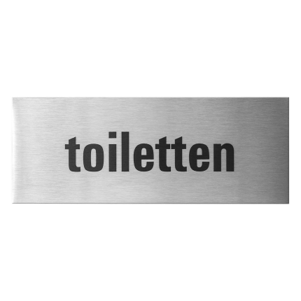 RVS deurbordje 'Toiletten' rechthoekig