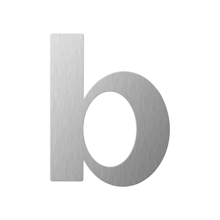 RVS huisnummer letter 'B' plat, 110 mm