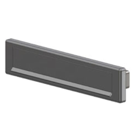 5013.400.524 S2 briefplaat Low Energy rechthoekig 341x74 mm, buitenkleppend geveerd aluminium