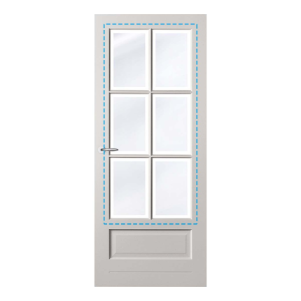Satijn Facet glas t.b.v. binnendeur, Tours 83x201,5/211,5cm