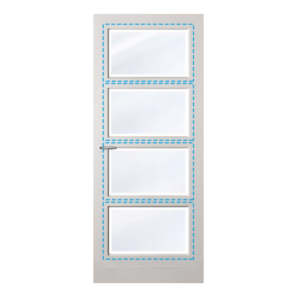 Satijn facet glas t.b.v. Colourlux Perignan/Barn, 93x201,5/211,5cm