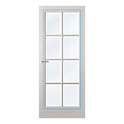 Satijn vlak glas t.b.v. colourlux Marseille/Montfoort, 93x201,5/211,5cm