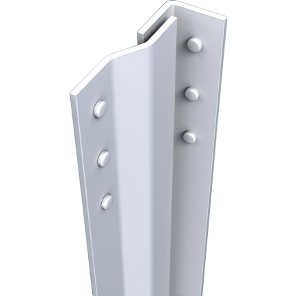 SecuStrip Basic binnendraaiend wit, 2050mm, terugligging 0-0mm