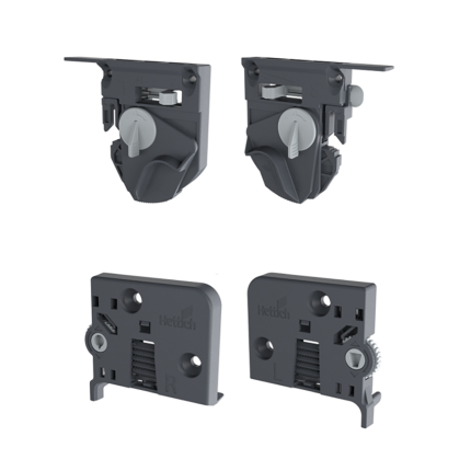 Set snappers en neigingsverstelling (Quadro 4D V6) voor houten schuifladen
