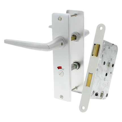 Starx Badkamerslot met Beslag Aluminium Wit WC63 Doornmaat 50mm