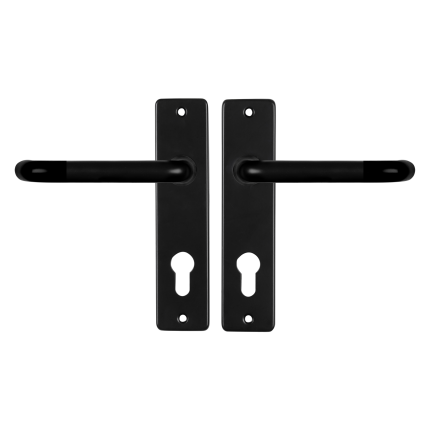 Starx Coupe deurkruk op schild 180x41mm PC72 zwart