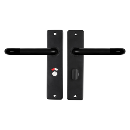 Starx Coupe deurkruk op schild 180x41mm WC57/5 zwart