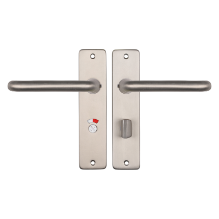 Starx Coupe deurkruk op schild 180x41mm WC63/8 Aluminium F9