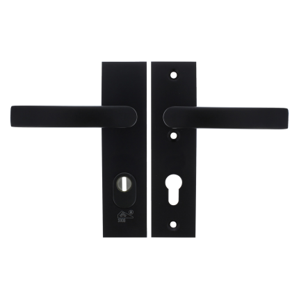 Starx deurkruk op kortschild SKG*** met kerntrekbeveiliging 195x50mm PC72 zwart