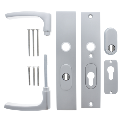 Starx deurkruk op langschild SKG*** met kerntrekbeveiliging 245x50mm PC55/72 Aluminium F1