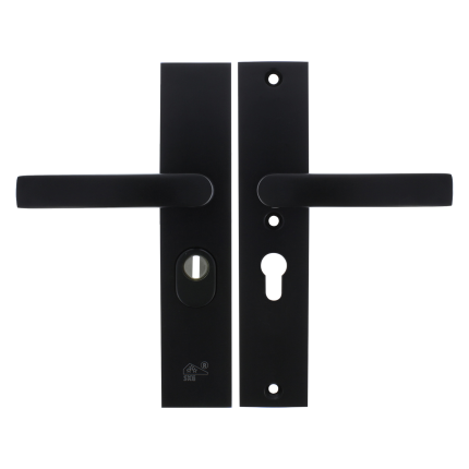 Starx deurkruk op langschild SKG*** met kerntrekbeveiliging 245x50mm PC55 zwart