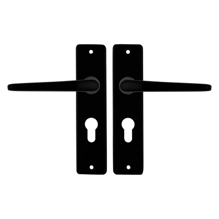 Starx Duim deurkruk op schild 180x41mm PC55 zwart