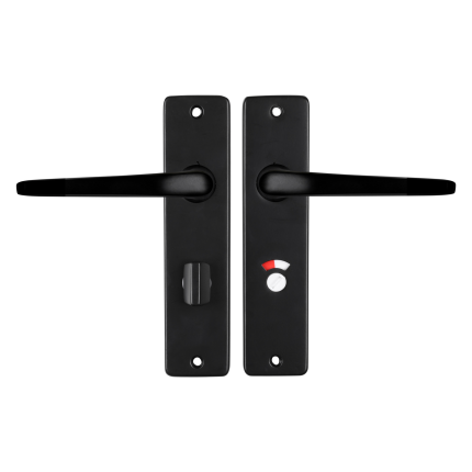 Starx Duim deurkruk op schild 180x41mm WC63/8 zwart