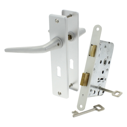 Starx Kamerdeurslot met Beslag Aluminium Wit BB56 Doornmaat 50mm