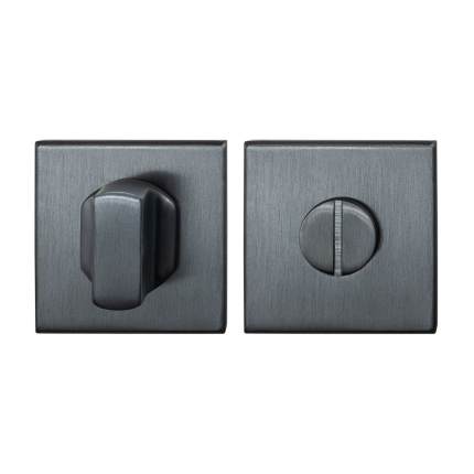Toiletgarnituur GPF0910.02P1 50x50x8mm stift 8mm PVD antraciet grote knop