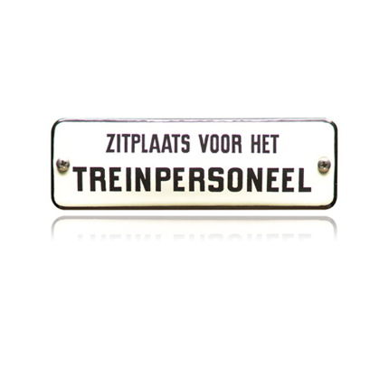 TR-20 emaille trein en tram bord 'Zitplaats voor het Trein'