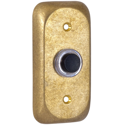 Voordeurbel 108 Mandelli rechthoekig 80x40 mm ongelakt messing getrommeld