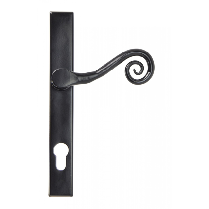 Wardlo deurkruk op schild 242x32mm PC92 rechts smeedijzer zwart