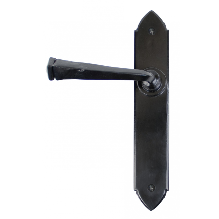Wardlo deurkruk op schild 248x44mm Blind smeedijzer zwart