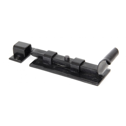 Wardlo deurschuif recht 91x36mm smeedijzer zwart