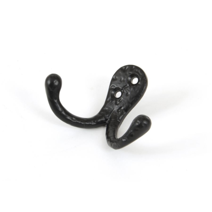 Wardlo kapstokhaak dubbele jashaak 54mm smeedijzer zwart
