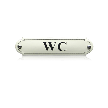 'WC' toilet bordje emaille gebold klassiek