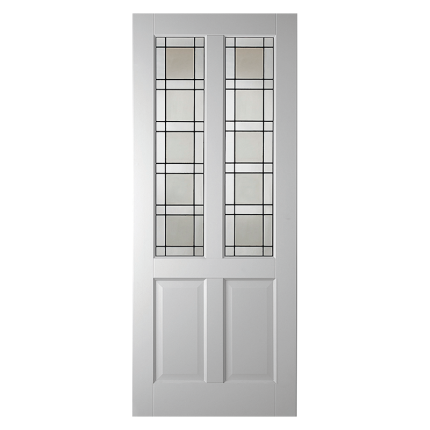 WK6542-A1-M5-O binnendeur opdek met glas in lood model 5 met facet profilering