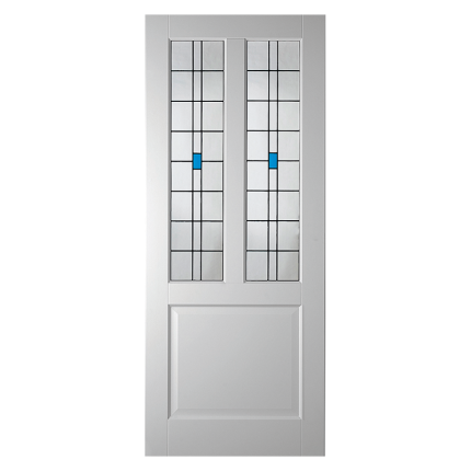 WK6552-A1-M3-S binnendeur stomp met glas in lood met facet profilering model 3