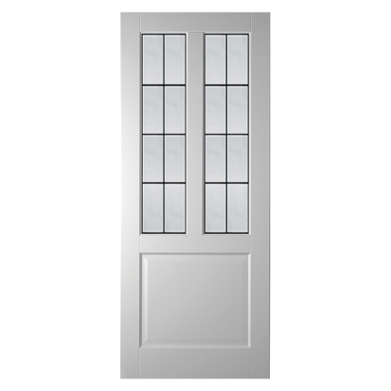 WK6552-A1-M6-O binnendeur opdek met glas in lood model 6