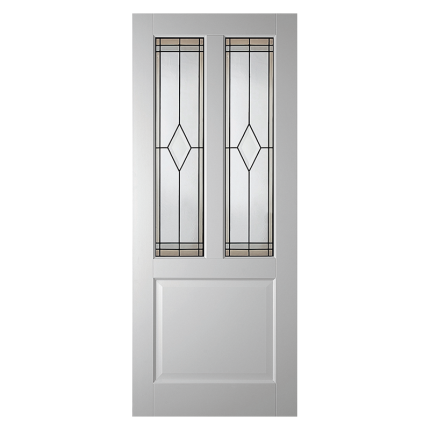 WK6552-B2-M1-O binnendeur opdek met glas in lood model 1