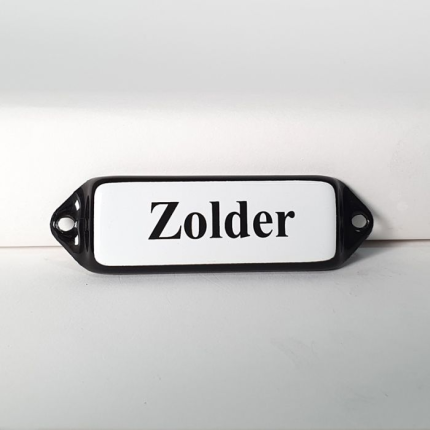 'Zolder' deurbordje emaille model oor