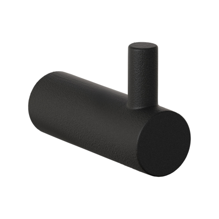 Zwarte jas/handdoekhaak, 40x14 mm