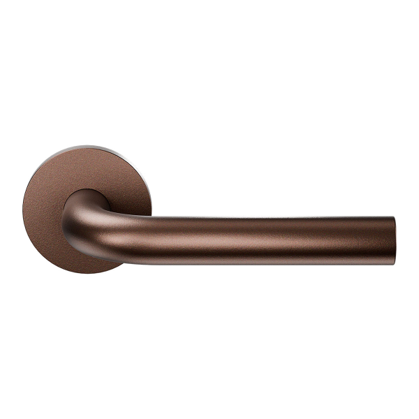 Deurkruk op rozet L-model 19mm Bronze blend Rechtswijzend