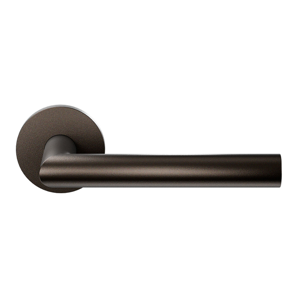 Deurkruk op rozet L-haaks model 19mm Dark blend 