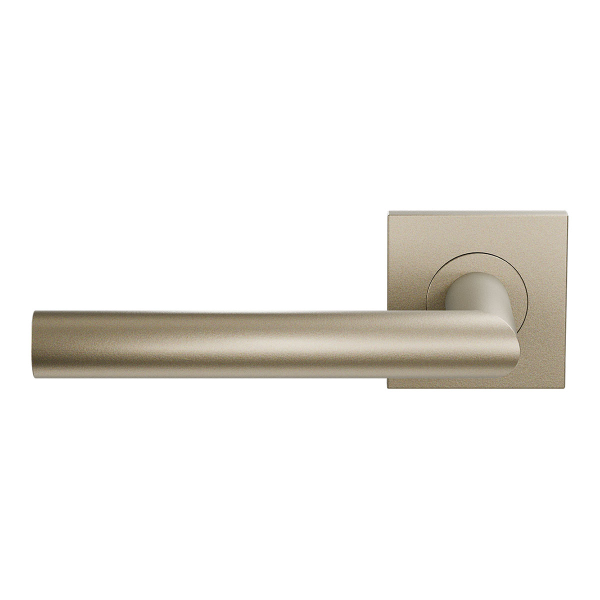 Deurkruk op rozet L-haaks model 19mm linkswijzend Champagne blend 