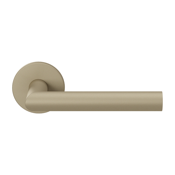 Deurkruk Champagne Blend L-Haaks op Ronde Rozet 53x6mm GPF115VRA4