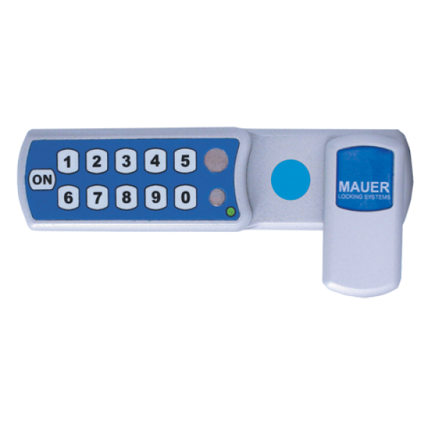 Mauer EOLcam® Classic lockerslot horizontale montage links zilver blauw, 1 vaste gebruiker