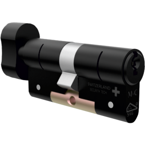 M&C Matrix antikerntrek dubbele knopcilinder, zwart